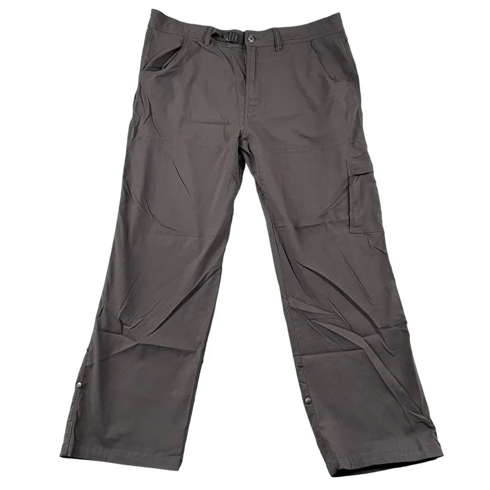 PraNa Hiking Pants Mens XXL 40x32 Zion Stretch Belted‎ Cargo Nylon Roll up